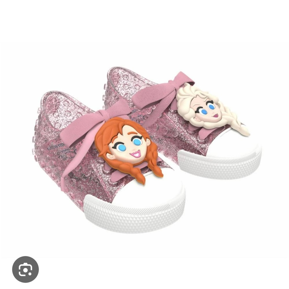 Mini Melissa Disney Pink Glitter Shoes with Frozen